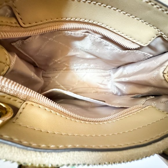 Michael Kors Mirella XS MINI Shopper Tote Shoulder Crossbody Bag Sequins Camel - Picture 5 of 13